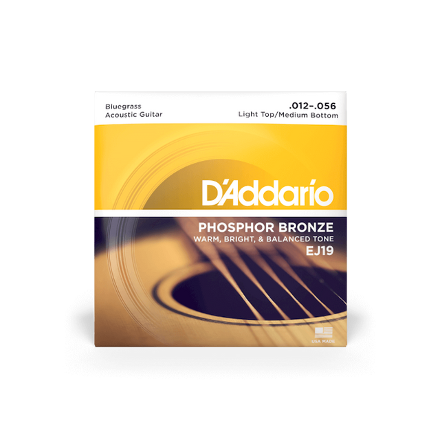 D'Addario Phosphor Bronze Acoustic Guitar Strings Light Top/Medium Bottom EJ19 - Music Vault