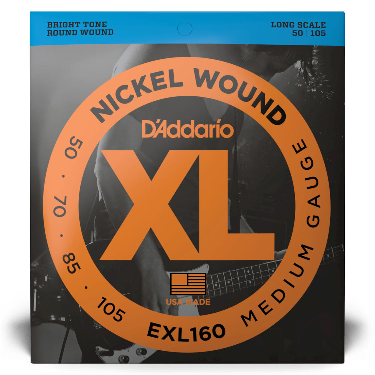 D'Addario XL Medium Bass Guitar Strings EXL160 - Music Vault