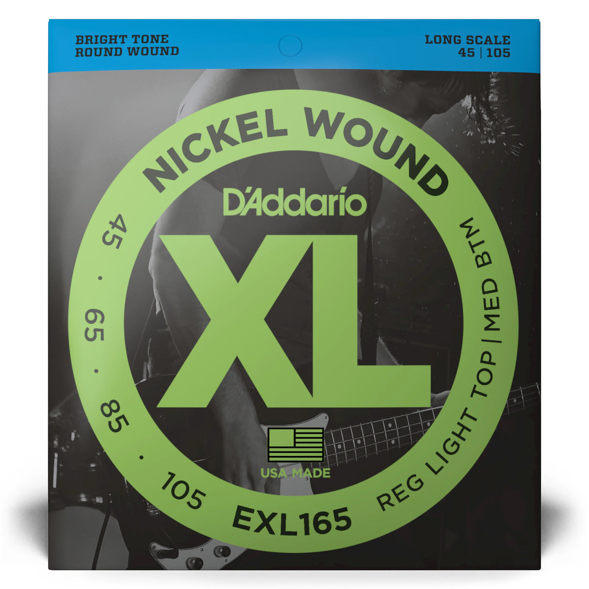 D'Addario XL Regular Light Top / Medium Bottom Bass Guitar Strings EXL165 - Music Vault