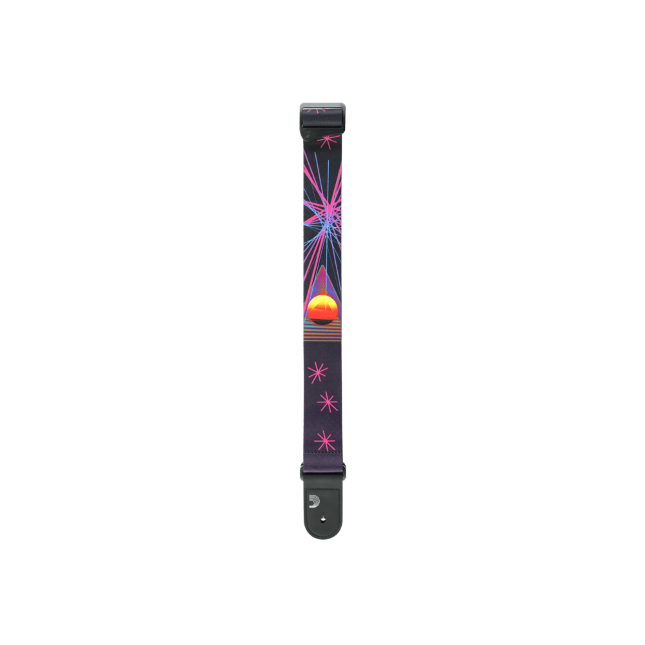 D'Addario Outrun Polyester Guitar Strap Neon Stars