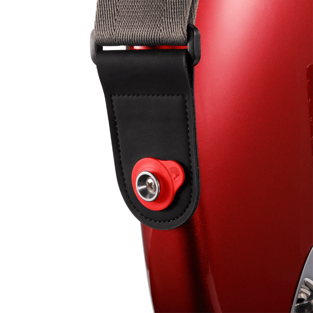 D'Addario Flex Lock Guitar Strap Blocks Red
