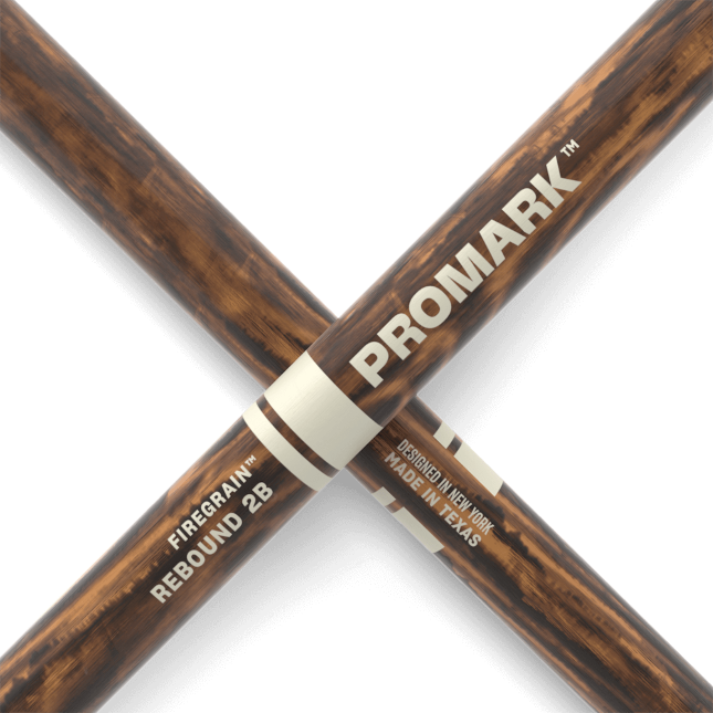 Promark Rebound 2B FireGrain Hickory Drumsticks Acorn Wood Tip