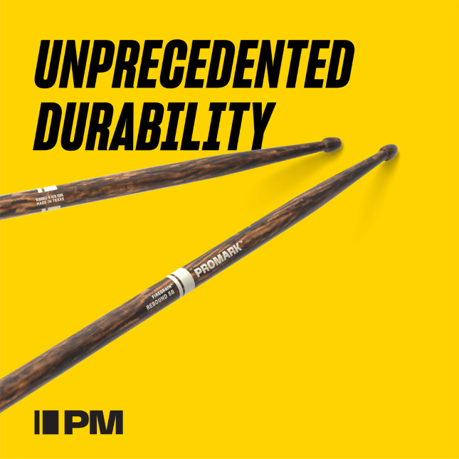 Promark Rebound 5B FireGrain Hickory Drumsticks Acorn Wood Tip