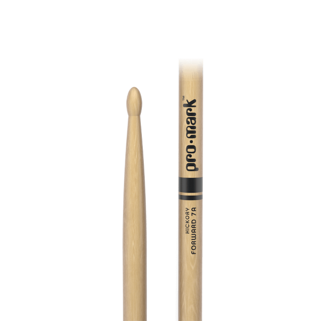 Promark Classic Forward 7A Hickory Drumsticks Oval Wood Tip
