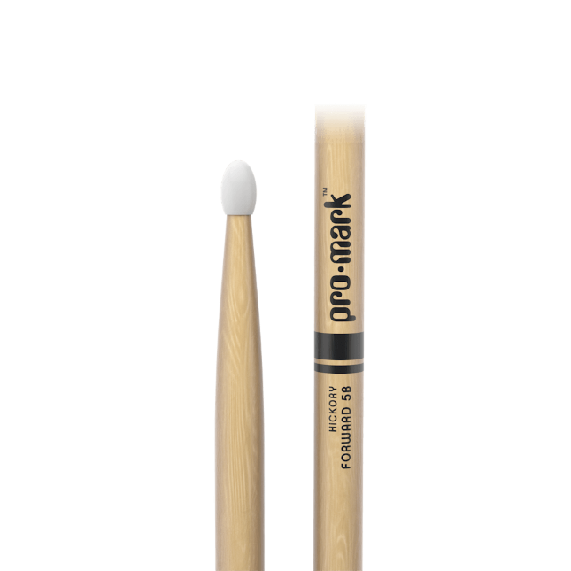 Promark Classic Forward 5B Hickory Drumsticks Oval Nylon Tip