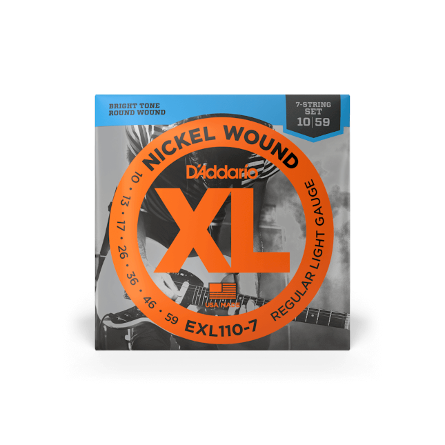 D'Addario XL 7-String Regular Light Electric Guitar Strings EXL110-7