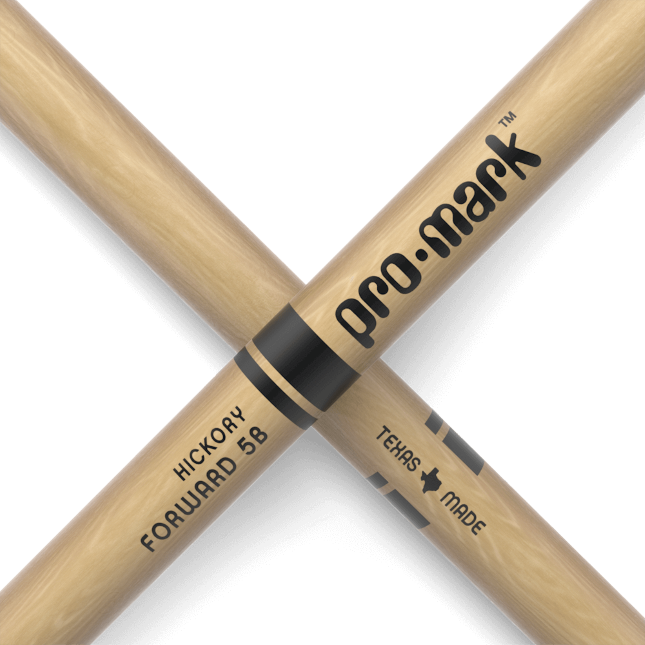 Promark Classic Forward 5B Hickory Drumsticks Oval Wood Tip