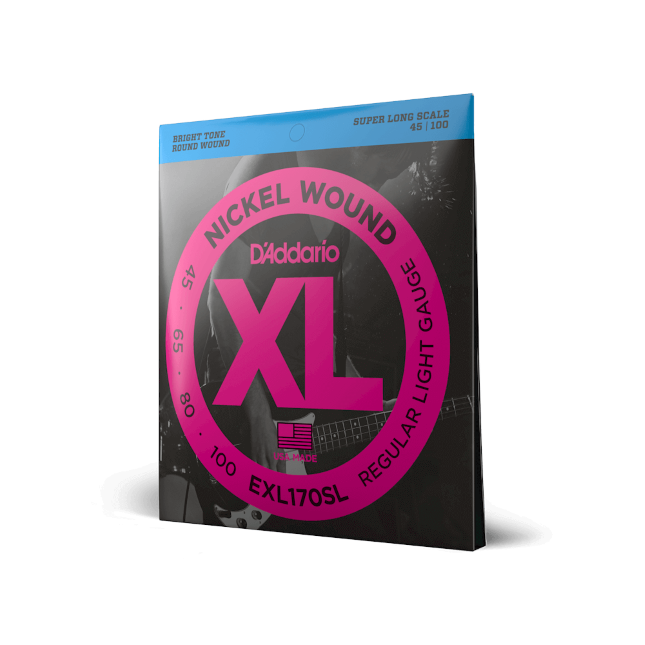 D'Addario XL Regular Light Super Long Scale Bass Guitar Strings EXL170SL