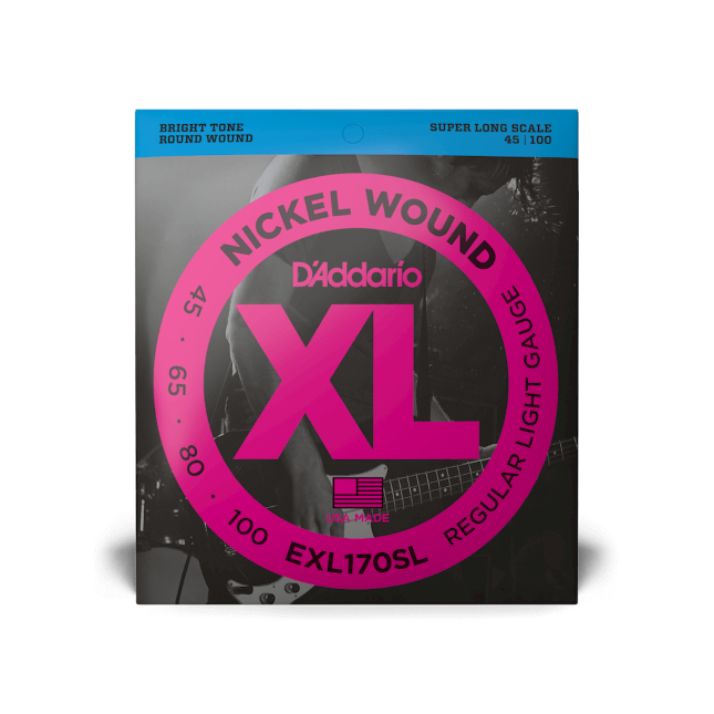D'Addario XL Regular Light Super Long Scale Bass Guitar Strings EXL170SL