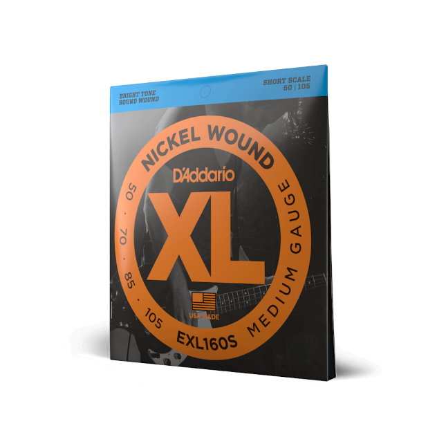 D'Addario XL Medium Short Scale Bass Guitar Strings EXL160S