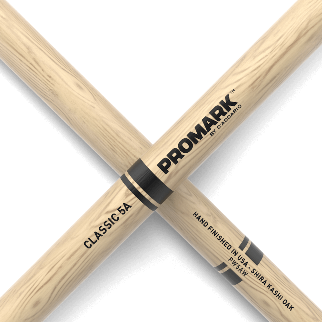 Promark Classic Attack 5A Shira Kashi Oak Drumsticks Oval Wood Tip