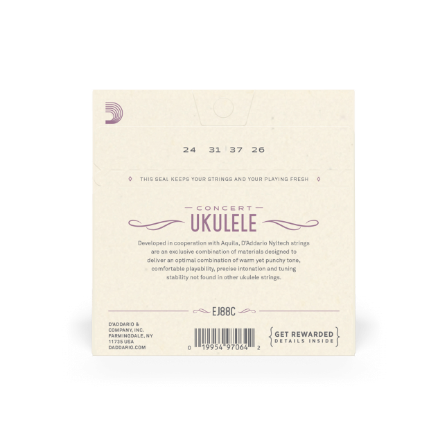 D'Addario Nyltech Concert Ukulele Strings EJ88C