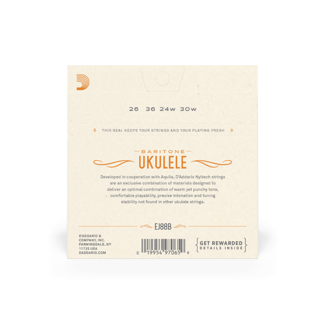 D'Addario Nyltech Baritone Ukulele Strings EJ88B