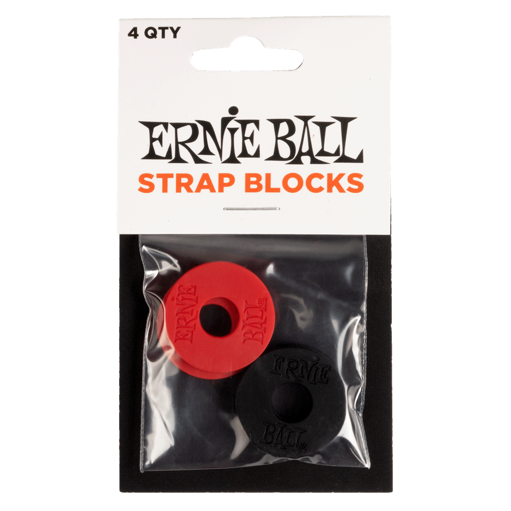 Ernie Ball Strap Blocks 4 Pack Red & Black