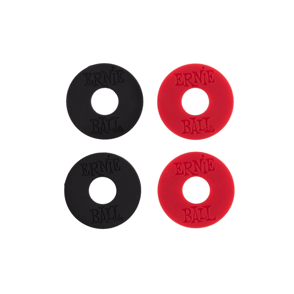 Ernie Ball Strap Blocks 4 Pack Red & Black