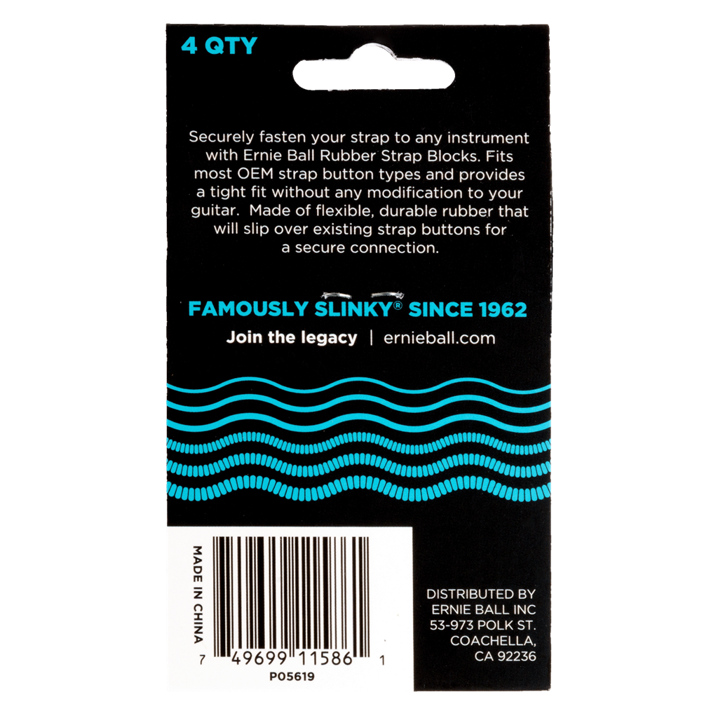 Ernie Ball Strap Blocks 4 Pack Blue