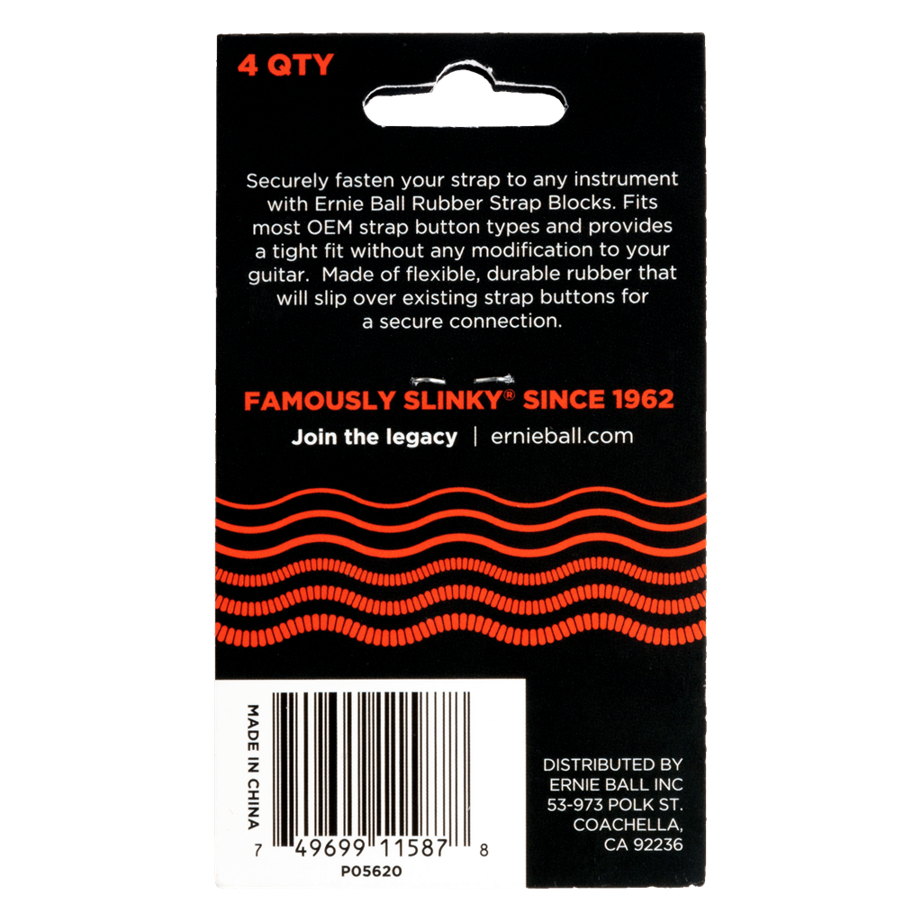 Ernie Ball Strap Blocks 4 Pack Red