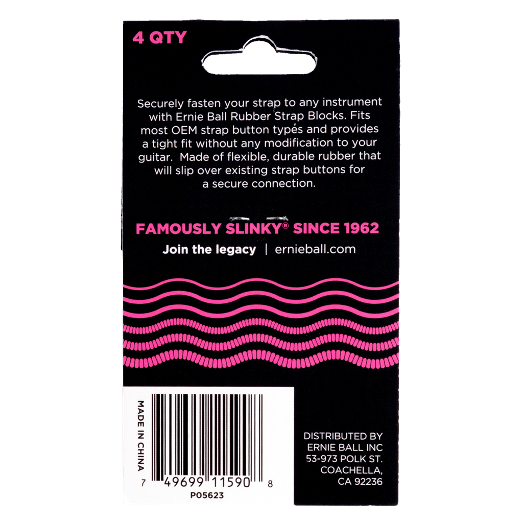 Ernie Ball Strap Blocks 4 Pack Pink