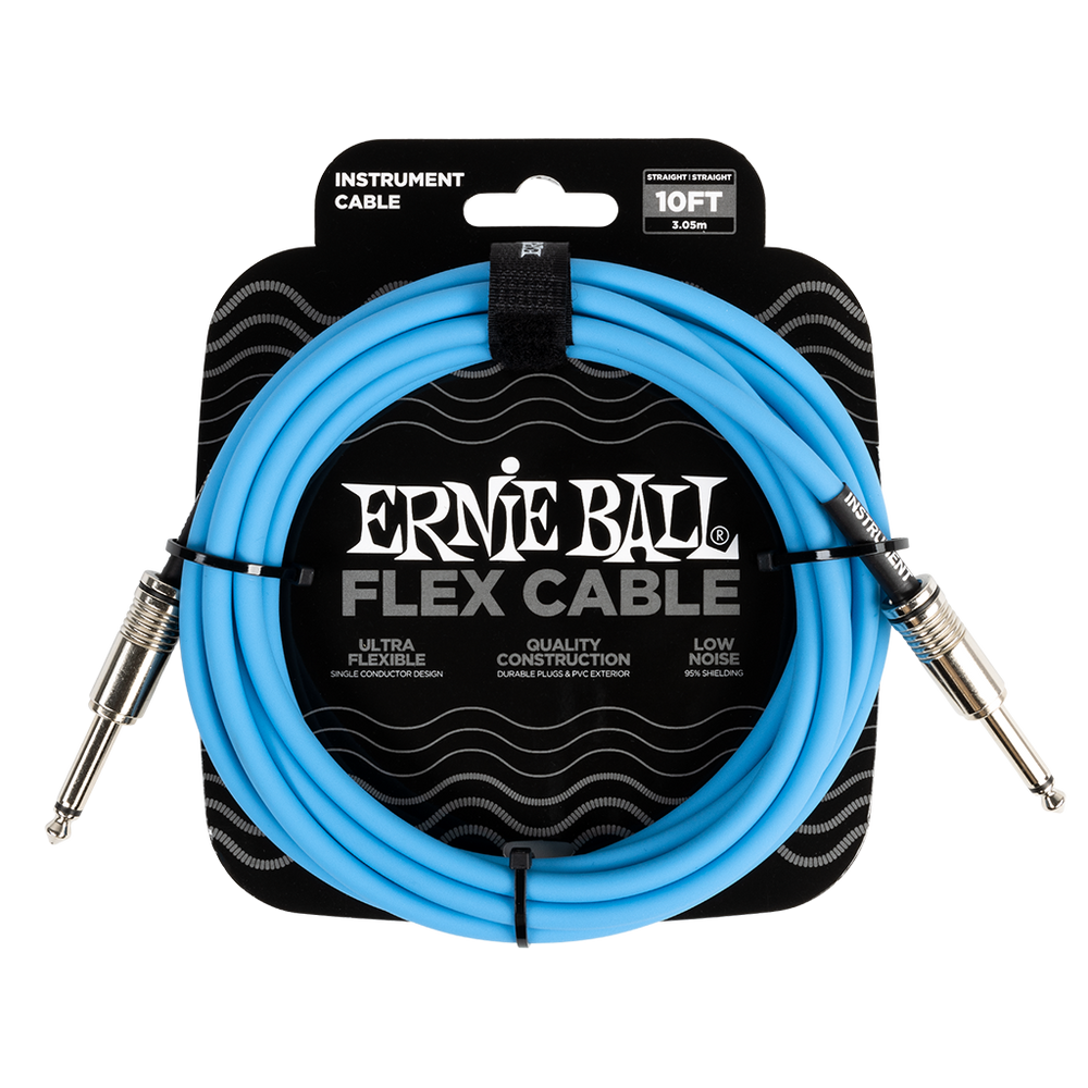Ernie Ball Flex Instrument Cable Straight/Straight 10ft/3m Blue