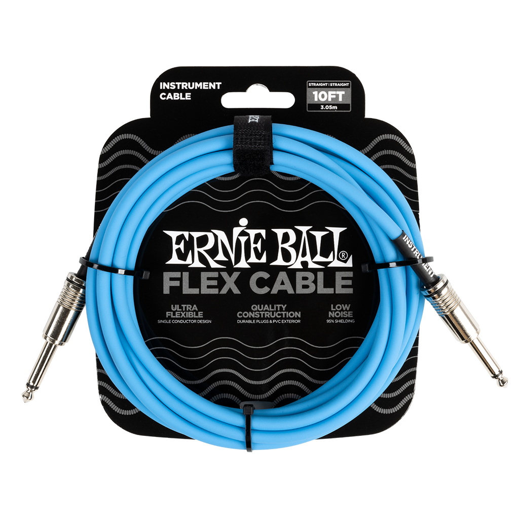 Ernie Ball Flex Instrument Cable Straight/Straight 10ft/3m Blue