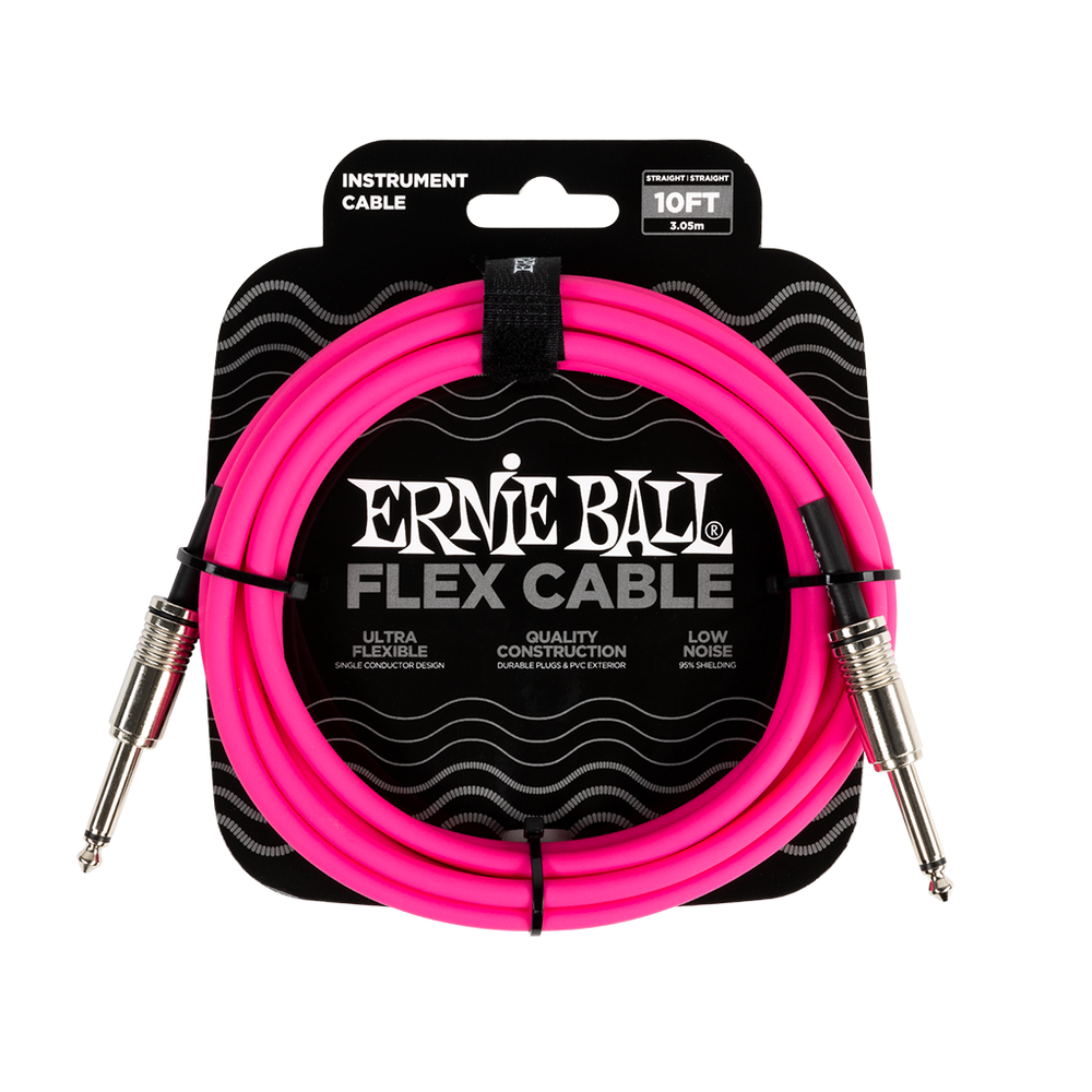 Ernie Ball Flex Instrument Cable Straight/Straight 10ft/3m Pink