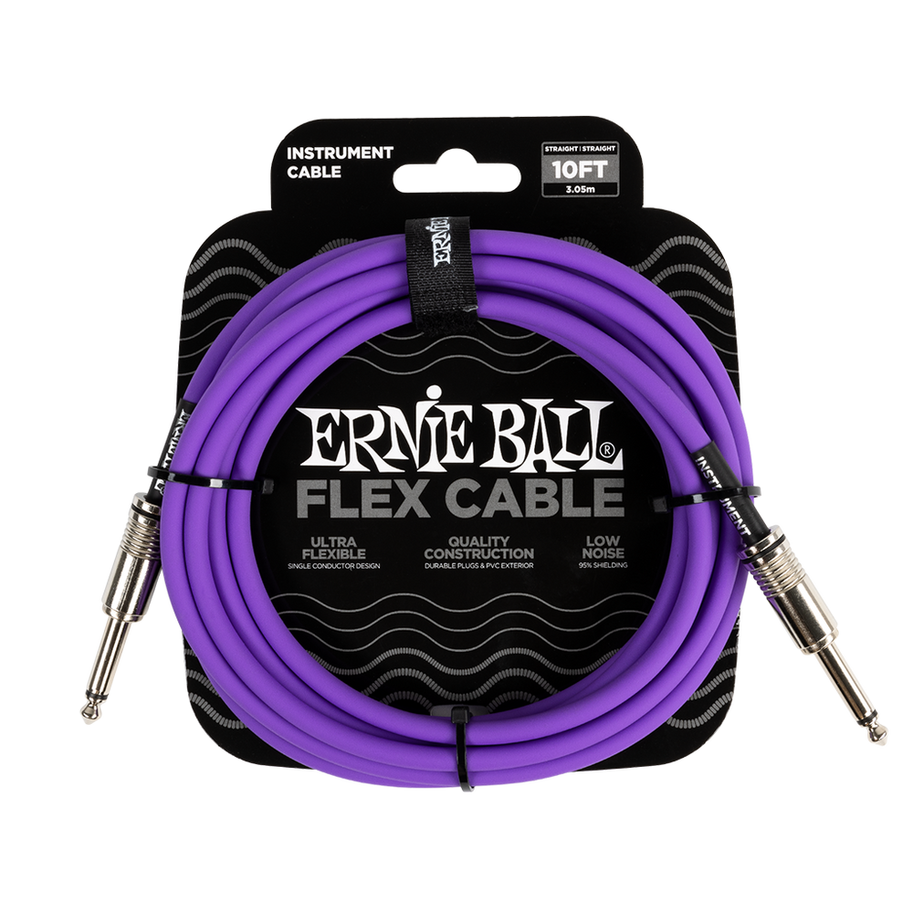 Ernie Ball Flex Instrument Cable Straight/Straight 10ft/3m Purple