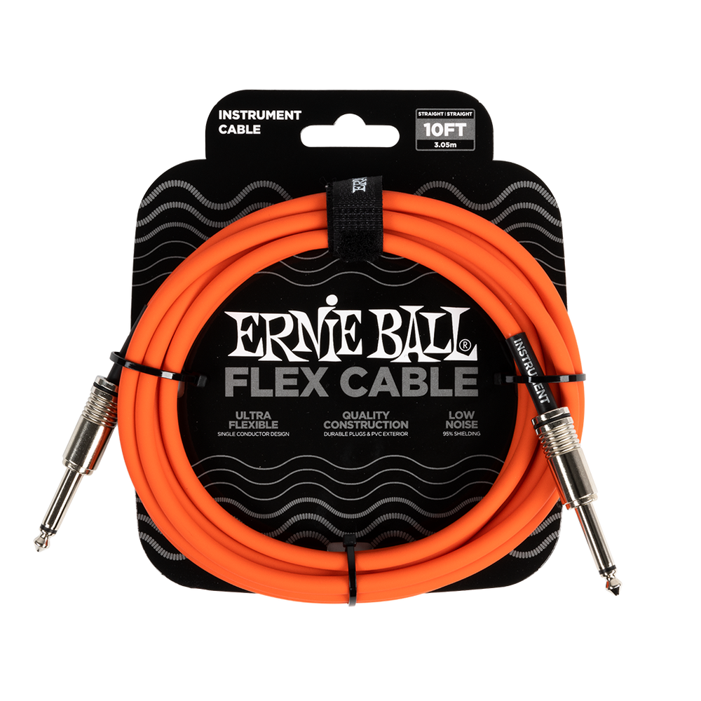 Ernie Ball Flex Instrument Cable Straight/Straight 10ft/3m Orange