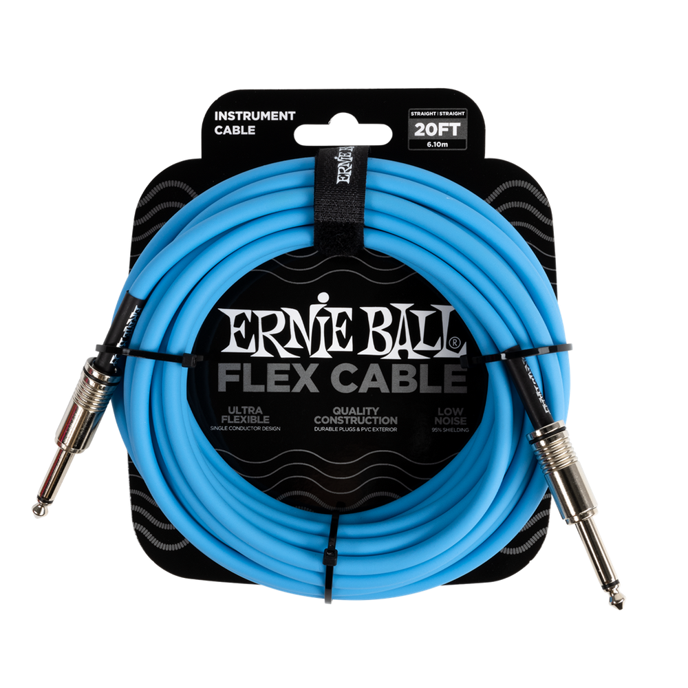 Ernie Ball Flex Instrument Cable Straight/Straight 20ft/6m Blue