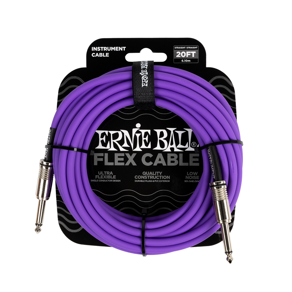 Ernie Ball Flex Instrument Cable Straight/Straight 20ft/6m Purple