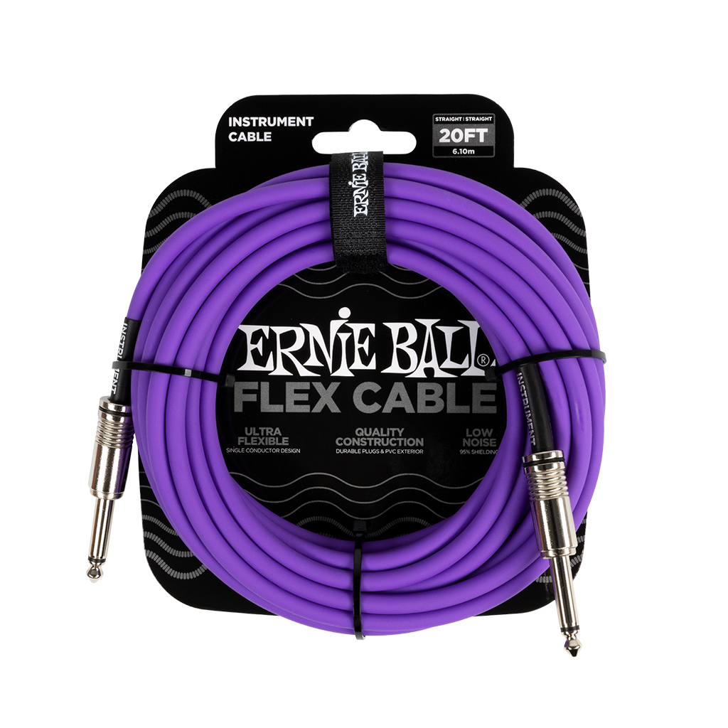Ernie Ball Flex Instrument Cable Straight/Straight 20ft/6m Purple