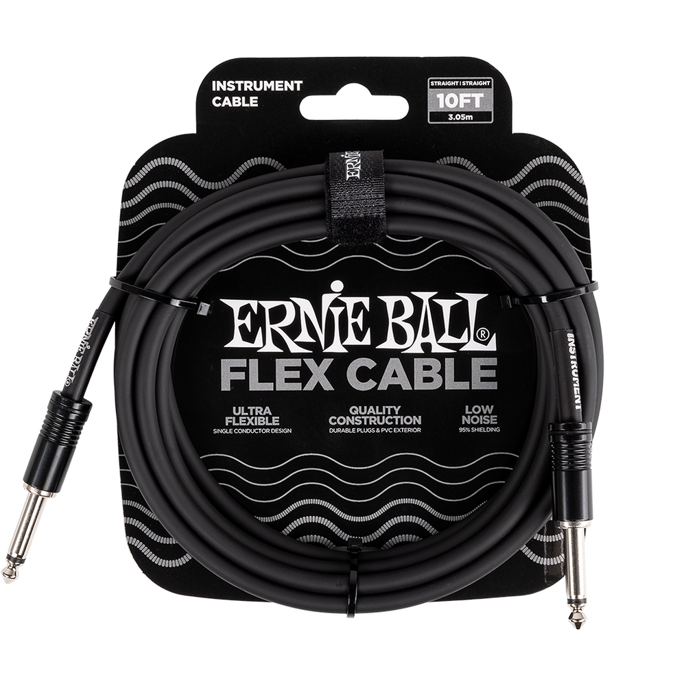 Ernie Ball Flex Instrument Cable Straight/Straight 10ft/3m Black