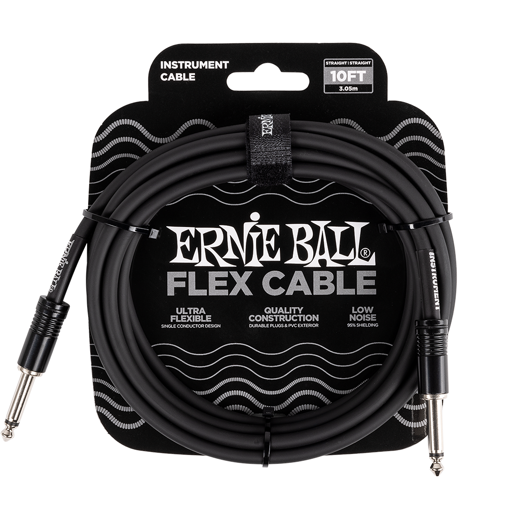 Ernie Ball Flex Instrument Cable Straight/Straight 10ft/3m Black