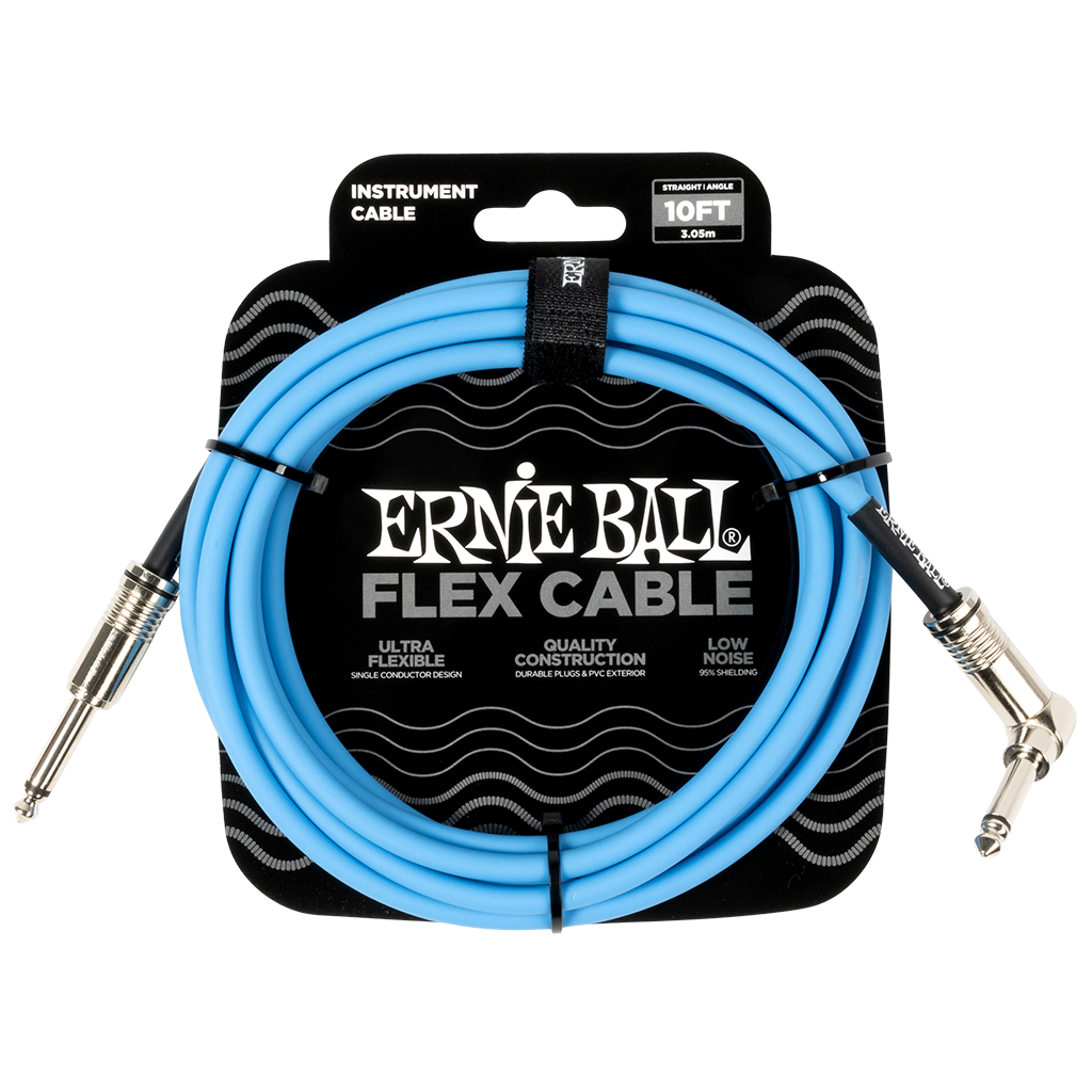 Ernie Ball Flex Instrument Cable, Straight to Angled