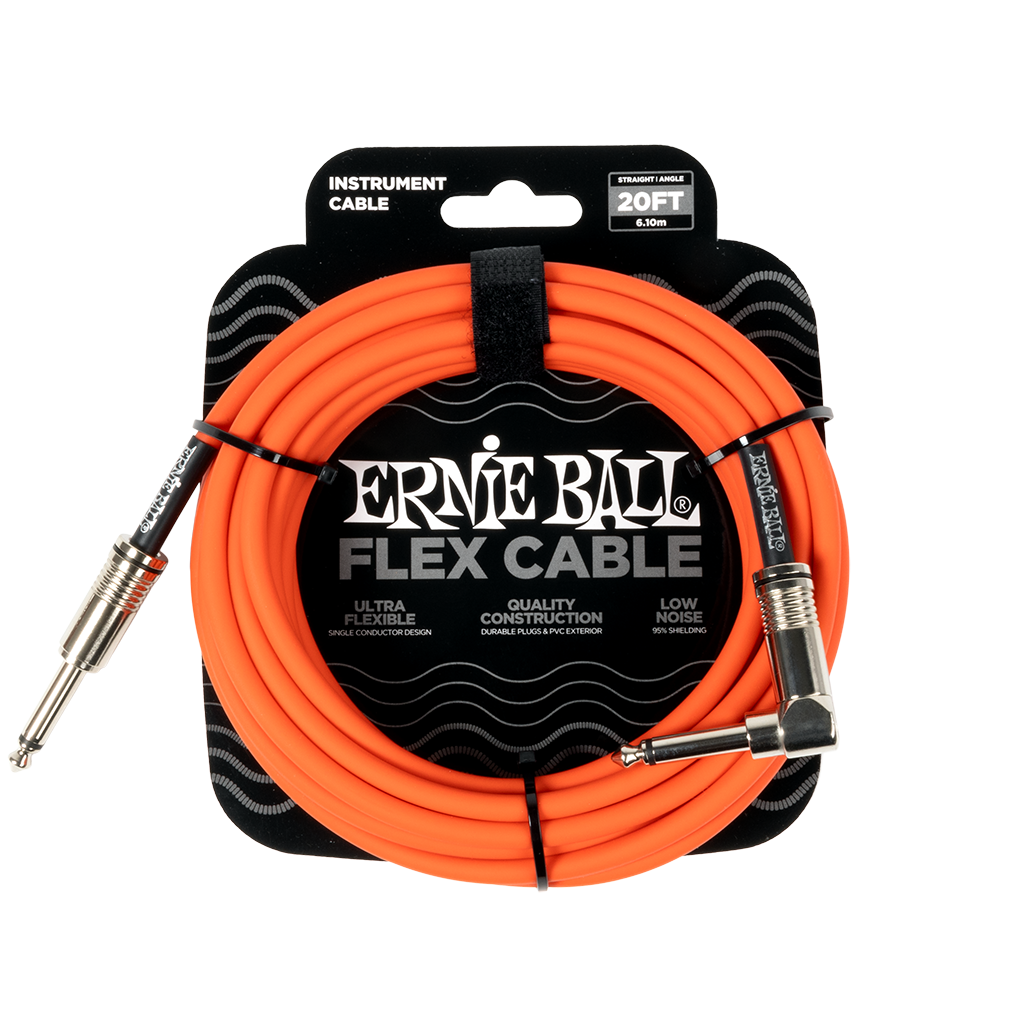 Ernie Ball Flex Instrument Cable Straight/Angle 20ft/6m Orange