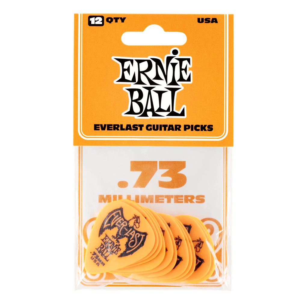 Ernie Ball Everlast Guitar Picks 12 Pack Orange .73mm