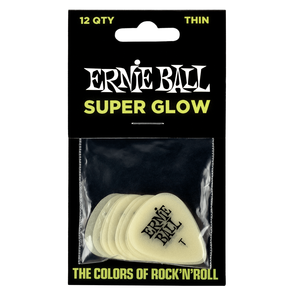 Ernie Ball Super Glow Guitar Picks 12 Pack Thin .46mm