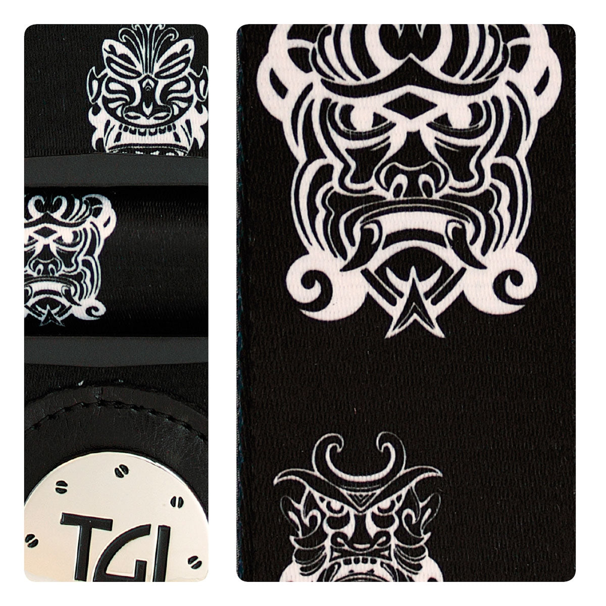 TGI Guitar Strap Warrior Mask Black