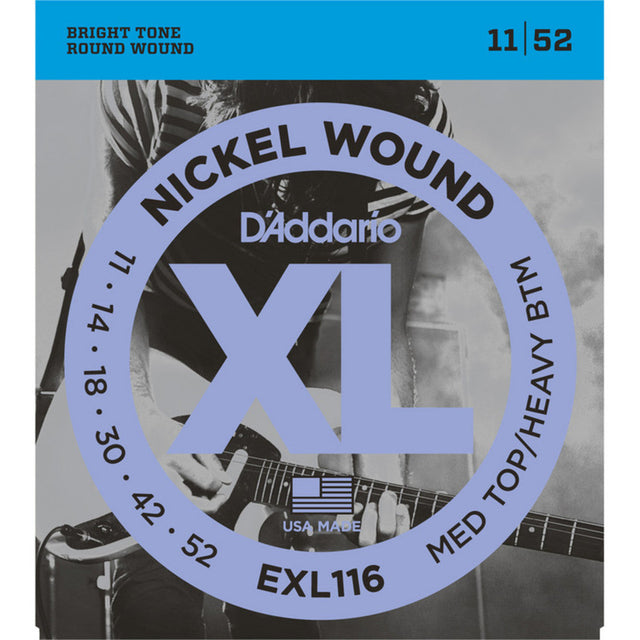 D'Addario XL Medium Top Heavy/Bottom Electric Guitar Strings EXL116 - Music Vault
