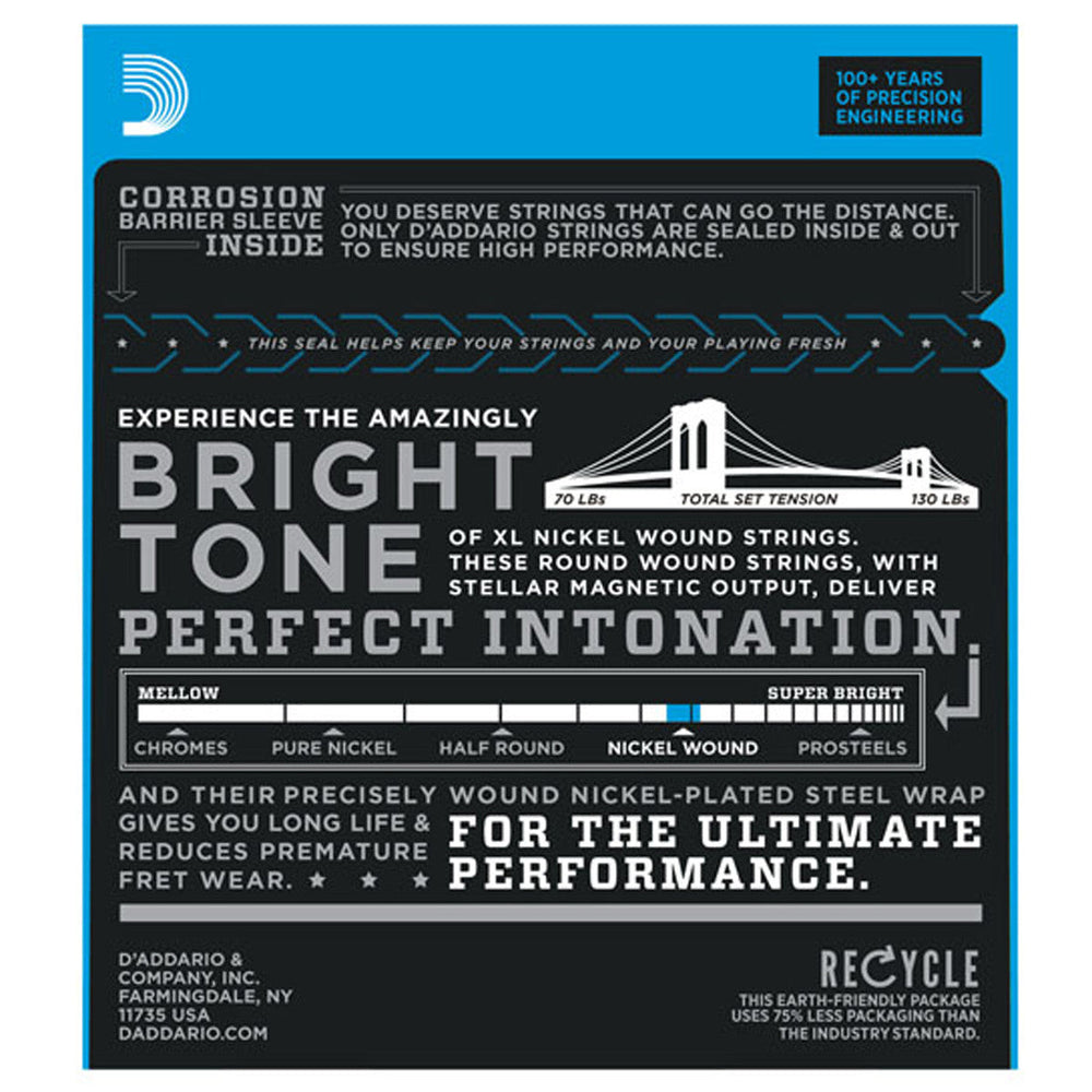 D'Addario XL Super Light Top/Regular Bottom Electric Guitar Strings EXL125 - Music Vault