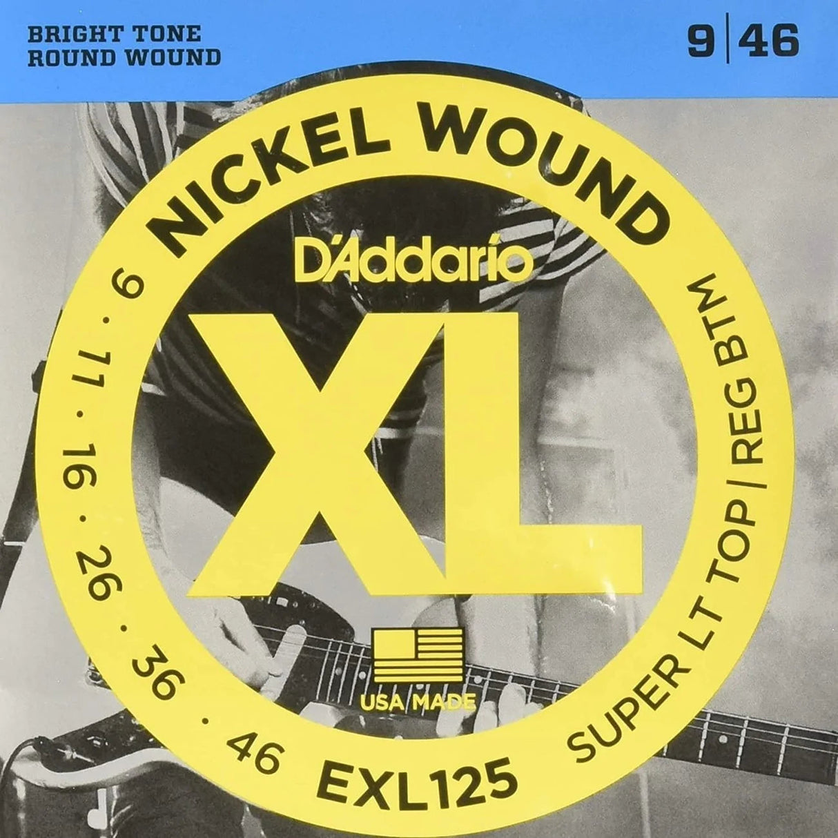 D'Addario XL Super Light Top/Regular Bottom Electric Guitar Strings EXL125 - Music Vault