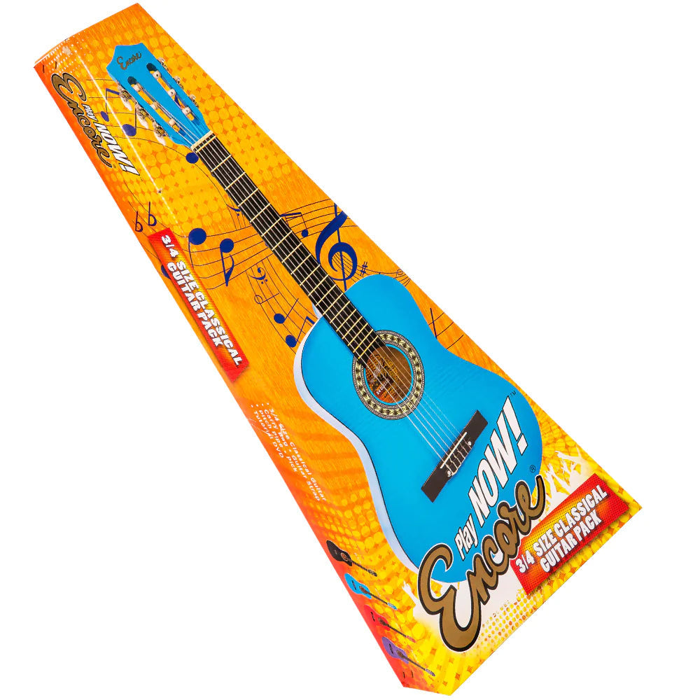 Encore 3/4 Classical Acoustic Guitar Pack Blue - Music Vault