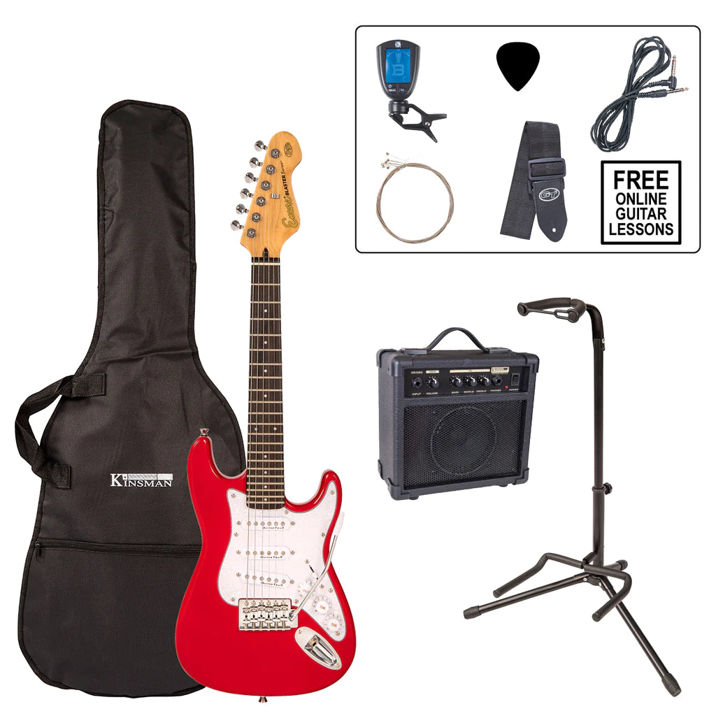 Encore E375 3/4 Electric Guitar Starter Pack Gloss Red - Music Vault
