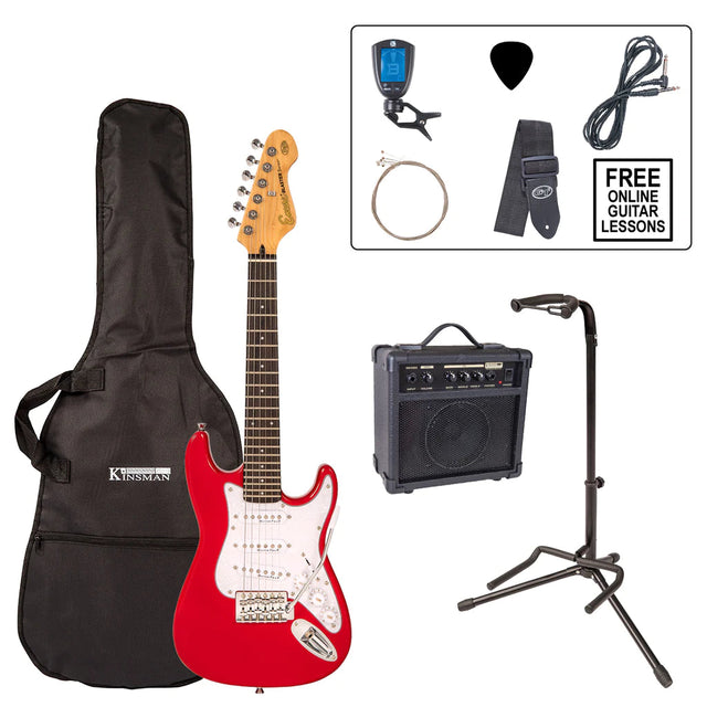 Encore E375 3/4 Electric Guitar Starter Pack Gloss Red - Music Vault