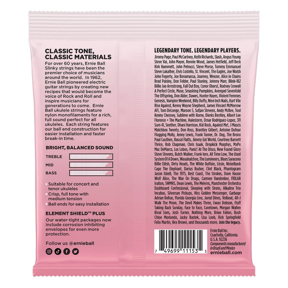 Ernie Ball Concert/Tenor Ball End Ukulele Strings Wound G Clear - Music Vault