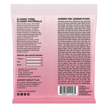 Ernie Ball Concert/Tenor Ball End Ukulele Strings Wound G Clear - Music Vault