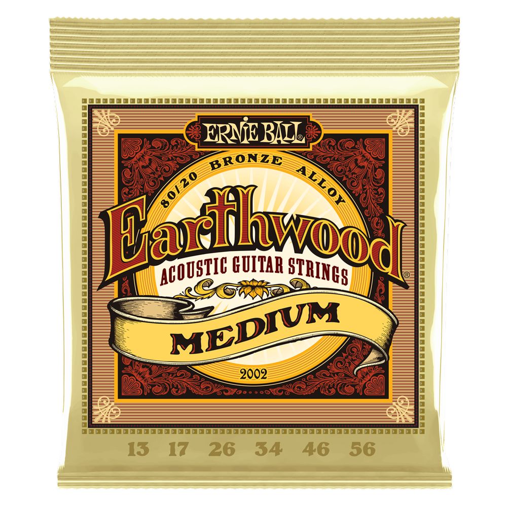 Ernie Ball Earthwood Medium 80/20 Bronze Acoustic Guitar Strings 2002 - Music Vault