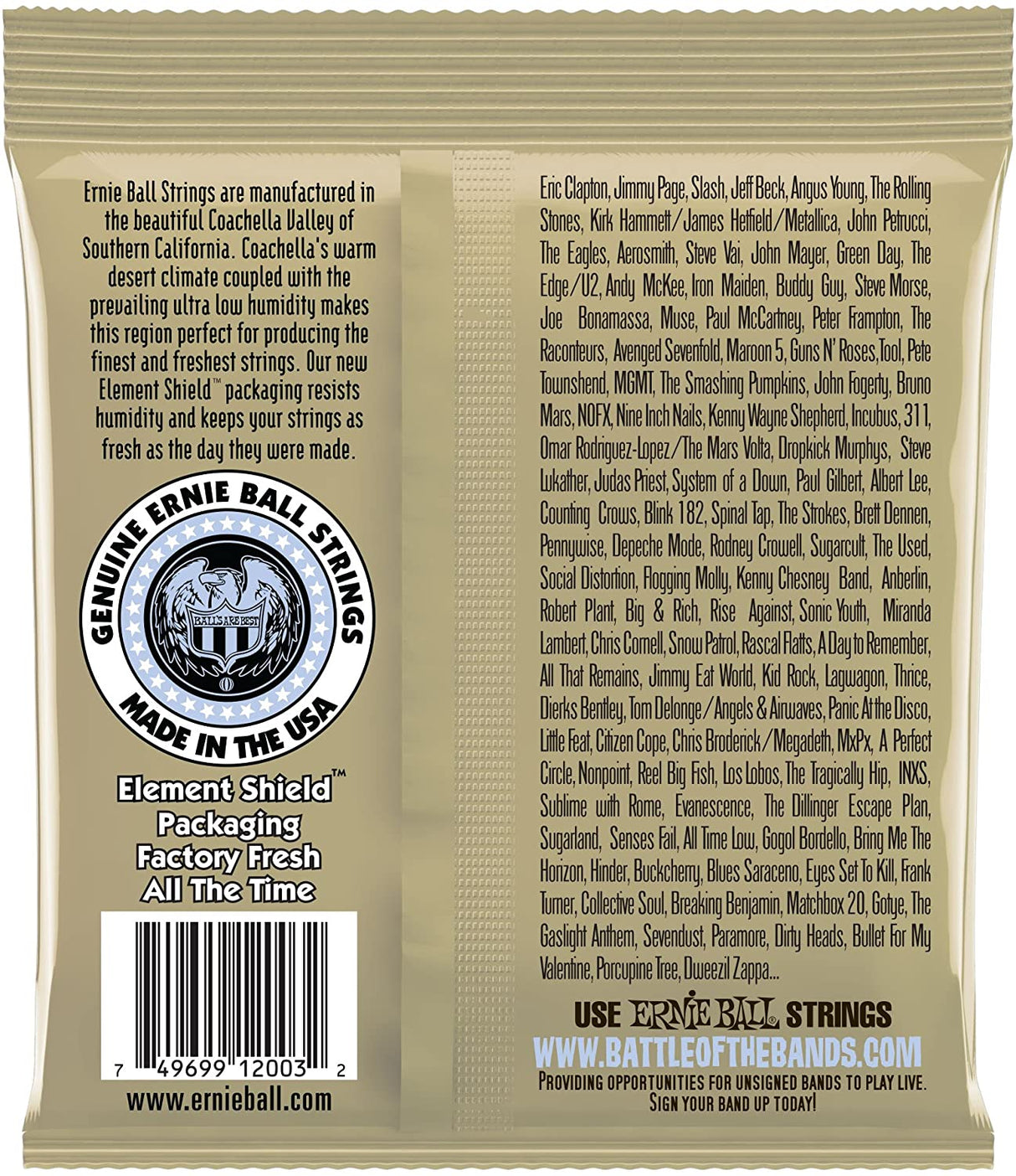 Ernie Ball Earthwood Medium Light 80/20 Bronze Acoustic Guitar Strings 2003 - Music Vault