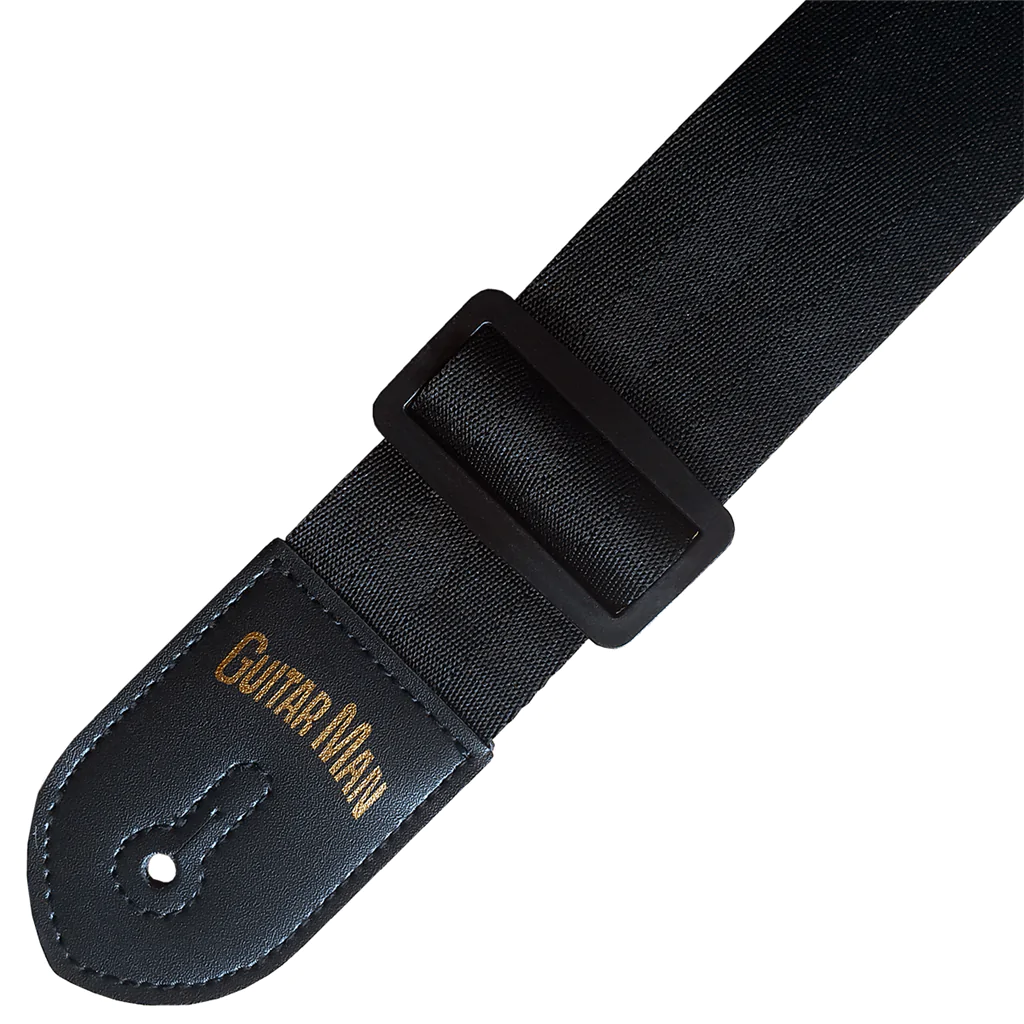 Guitar Man Standard Nylon Guitar Strap Black - Music Vault