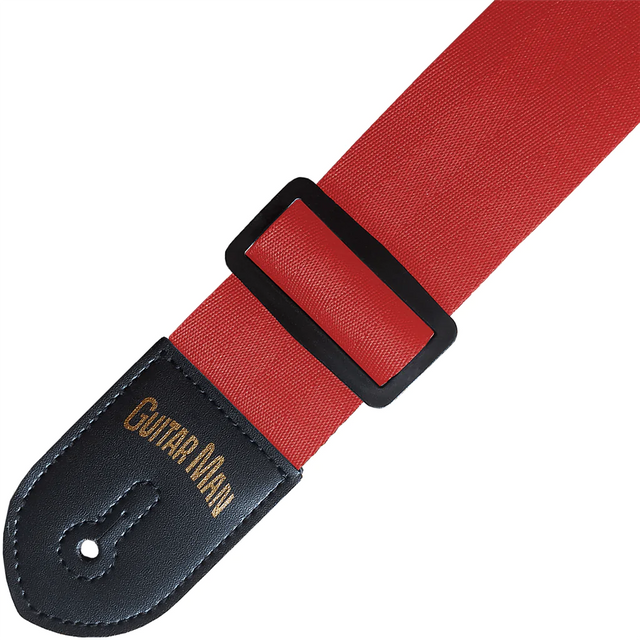 Guitar Man Standard Nylon Guitar Strap Red - Music Vault