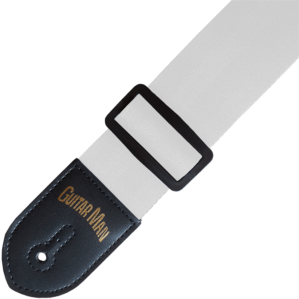 Guitar Man Standard Nylon Guitar Strap White - Music Vault